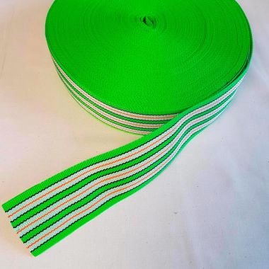 Popruh zelené pruhy 6 cm šíře