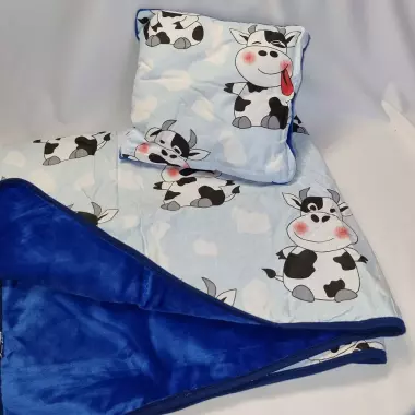Dětská souprava deka+polštář růžová kráva