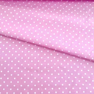 Bavlna růžová puntík jemný č.115 cena za 1 metr