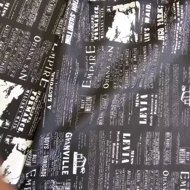 Newspaper černé bavlna cena za 1 metr