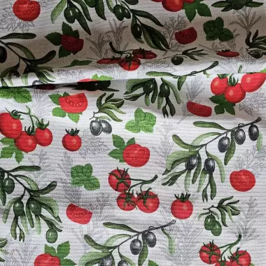 Utěrkovina RAJČE-OLIVA, cena za 1 metr