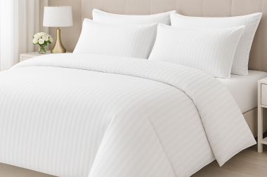 Hotelové povlečení 140x220, 70x90cm Atlas gradl Bílý - česaný 145g/m2, proužek 2cm Hotelové povlečení 140x220, 70x90cm Atlas gradl Bílý - česaný 145g/m2, proužek 2cm