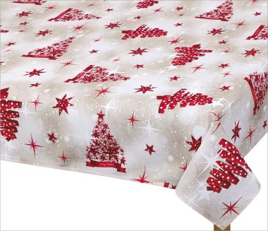 Vánoční ubrus stromek červený Vánoční ubrus stromek červený