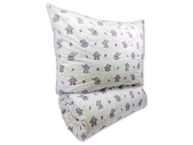 Bavlněné dětské povlečení 140x200, 70x90cm Slůně šedé