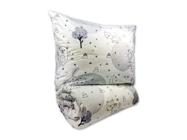 Krepové dětské povlečení 140x200, 70x90cm Zvířátka v zahradě