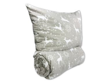 Flanelové francouzské povlečení 240x220, 70x90 Escama grey