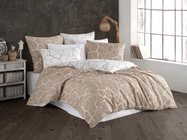 Prodloužené povlečení bavlna 140x220, 70x90cm Misty beige