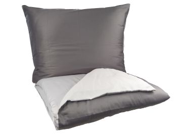 Francouzské povlečení Satén UNI DUO 240x200, 70x90cm antracit/světle šedá