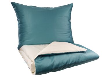 Francouzské povlečení Satén UNI DUO 240x220, 70x90cm petrol/smetanová