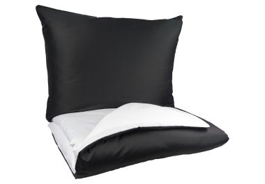 Francouzské povlečení Satén UNI DUO 240x220, 70x90cm černá/bílá
