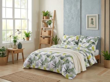 Prodloužené povlečení krep 140x220, 70x90cm Tropical