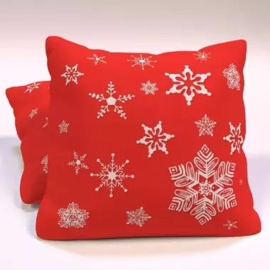 Polštářek červený s vločkou Polštářek červený s vločkou