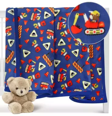 Dětská deka STAVENIŠTĚ mikroplyš 100x155cm
