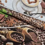 Utěrkovina KÁVA ZRNA tm., cena za 1 metr