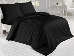 Francouzské povlečení Satén 240x200, 70x90cm Černá