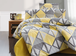 Povlečení krep 140x200, 70x90cm Mystery yellow