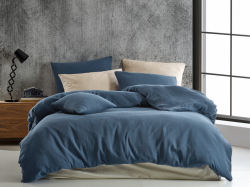 Francouzské mušelínové povlečení modré - Rozměr 240x220