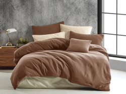 Francouzské mušelínové povlečení hnědé - Rozměr 240x220