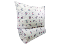 Krepové dětské povlečení 140x200, 70x90cm Slůně šedé