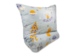 Krepové dětské povlečení 140x200, 70x90cm Vesmírné UFO