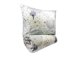 Krepové dětské povlečení 140x200, 70x90cm Zvířátka v zahradě