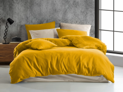 Francouzské mušelínové povlečení žluté - Rozměr 240x220