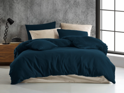 Mušelínové povlečení 140x200, 70x90 cm tmavě modré