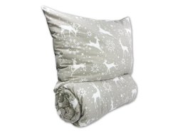 Prodloužené flanelové povlečení 140x220, 70x90 Escama grey