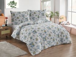 Flanelové francouzské povlečení 200x200, 70x90 Olivie blue