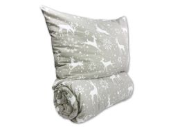 Flanelové francouzské povlečení 220x220, 70x90 Escama grey