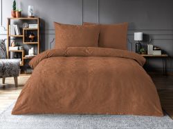 Luxusní žakárové povlečení 140x220, 70x90cm listy hnědé