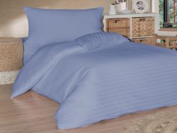Povlečení saténový proužek 140x220, 70x90cm modré