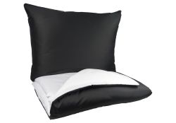 Francouzské povlečení Satén UNI DUO 240x220, 70x90cm černá/bílá