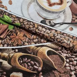 Utěrkovina KÁVA ZRNA tm., cena za 1 metr