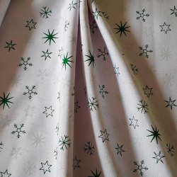 Běhoun vánoční hvězdy zelené na bílé cena za 1 metr