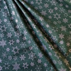 Bavlna vánoční hvězdy na zelené cena za 1 metr