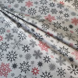Bavlna vánoční vločky na bílé cena za 1 metr