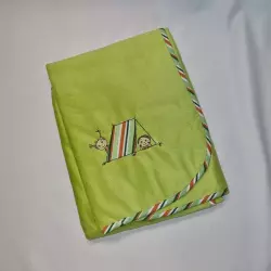Dětská deka Bára zelená mikroplyš+bavlna 100x75cm