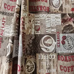 Český výrobce Dekorační látka bavlna cofee cena za 1 metr