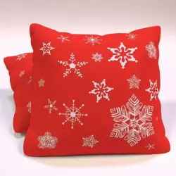 Polštářek červený s vločkou Polštářek červený s vločkou