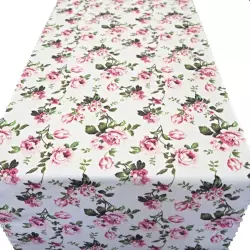 Běhoun metráž růže na bílé