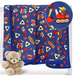 Dětská deka STAVENIŠTĚ mikroplyš 100x155cm